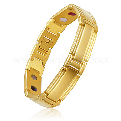 Pulseras de banda de reloj de cadena de pantera de acero inoxidable shegrace, con broches banda reloj, dorado, 8-1/2 pulgada (21.5 cm)