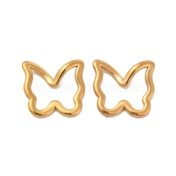 304 anelli di collegamento in acciaio inox, farfalla contorta, oro, 15x15.5x3.5mm, diametro interno: 10x11.5mm