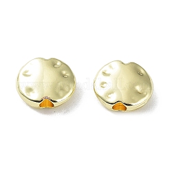 Crémaillère perles en alliage placage, plat rond, or, 7x7.5x2.5mm, Trou: 1.5mm