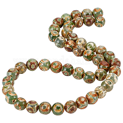 Perline dzi stile tibetano, agata naturale perle, tinti e riscaldato, ovale, 3-eye, 8.5mm, Foro: 1.2 mm, circa 47pcs/filo, 15.63'' (39.7 cm)