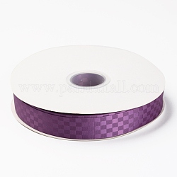 Rubans de polyester, quadrillage, pour emballage cadeau bricolage, violet, 1 pouce (26 mm), environ 100 yard/rouleau (91.44 m/rouleau)