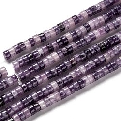 Natural Lilac Jade Beads Strands, Heishi Beads, Flat Round/Disc, 4.5x2~3mm, Hole: 0.8mm, about 158pcs/strand, 15.08 inch(38.3~41.3cm)