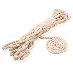 Spritewelry Cotton Cord, Braided Rope, Round, Tan, 10mm, 10m/bundle