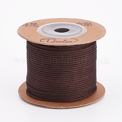 Cordes en nylon, fils de chaîne cordes, ronde, brun coco, 1.5mm, environ 27.34 yards (25 m)/rouleau