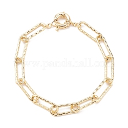Cavigliere con catena a graffetta strutturata in ottone, con chiusure di anello di primavera, oro, 9-1/8 pollice (23 cm)