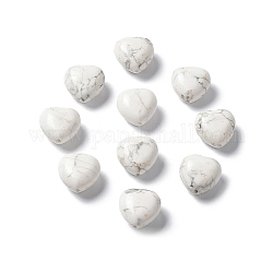 Бусины из природных Говлит, сердце, 14.5~15x14.5~15x8.5~9 мм, отверстие : 1 мм
