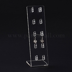 Présentoirs de boucles d'oreilles en acrylique transparent, en forme de L, clair, 19.5x6.3x0.95 cm, Trou: 1.6mm