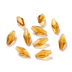 Transparent Glass Beads, Faceted, Bicone, Goldenrod, 12x6mm, Hole: 1mm