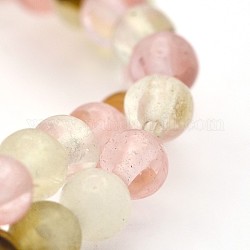 Watermelon Stone Glass Bead Strands, Round, Misty Rose, 4mm, Hole: 1mm, about 98pcs/strand, 15.7inch