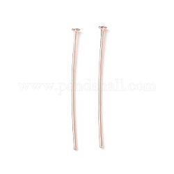 Pasadores de cabeza plana de latón, sin plomo y cadmio, oro rosa, 25mm, cabeza: 1.7 mm, pin: 0.6 mm, 22 calibre