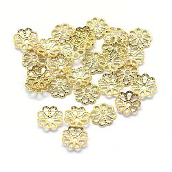 Messing Perle Kappen & Kegel Perlen, Bleifrei und Cadmiumfrei und Nickel frei, Multi-Blütenblatt, roh (nicht plattiert), 6x1 mm, Bohrung: 1 mm