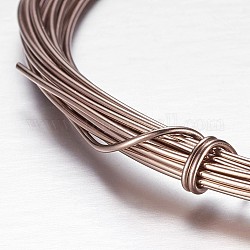 Filo di alluminio tondo, filo metallico metallico pieghevole, per bordare la produzione artigianale di gioielli, cammello, 10 gauge, 2.5mm, 10 m/rotolo (32.8 piedi/rotolo)
