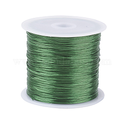 Chaîne de cristal élastique plat, fil de perles élastique, pour la fabrication de bracelets élastiques, vert de mer, 0.8mm, 60m/rouleau