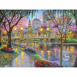 DIY Scenery 5D Full Drill Diamond Painting Kits, including Resin Rhinestones, Diamond Sticky Pen, Tray Plate and Glue Clay, Building Pattern, 300x400mm