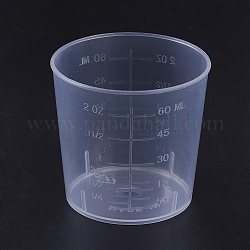 60ml Measuring Cup Plastic Tools, Clear, 42~51.5x49mm, Capacity: 60ml(2.02 fl. oz)