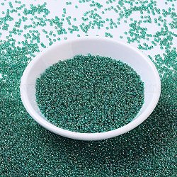 Miyuki runde Rocailles Perlen, japanische Saatperlen, 11/0, (rr295) transparenter smaragd ab, 2x1.3 mm, Bohrung: 0.8 mm, ca. 5500 Stk. / 50 g