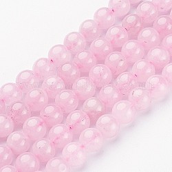Chapelets de perles en pierre gemme, quartz rose naturel, ronde, environ 8 mm de diamètre, Trou: 1mm, Environ 46 pcs/chapelet, 15~16 pouce