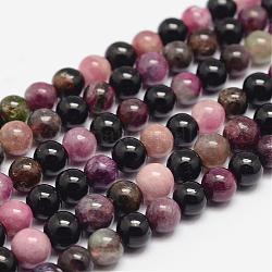 Chapelets de perles en tourmaline naturelle, ronde, 6mm, Trou: 0.8~1mm, Environ 61 pcs/chapelet, 15.7 pouce