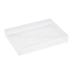 Contenants de perles en plastique transparent, avec couvercles à charnière, pour perles et plus, rectangle, clair, 22.2x16x3.2 cm