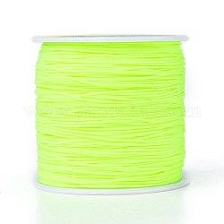 Runde saite Polyester Kordel, grün gelb, 0.8 mm, ca. 109.36 Yard (100m)/Rolle