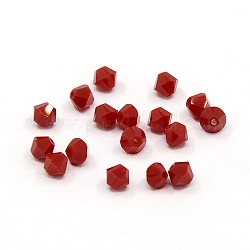 Austrian Crystal Beads, 5301 4mm, Bicone, Dark Red Corad, Size: about 4mm long, 4mm wide, Hole: 1mm