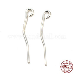 925 spille in argento sterling, con timbro s925, argento, 21 gauge, 15x2.5mm, Foro: 1 mm, ago :0.7mm