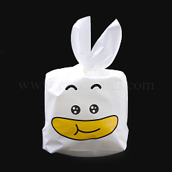 Kawaii Hase Plastikbonbontüten, Kaninchenohrtaschen, Geschenk-Taschen, zweiseitig bedruckt, golden, 22.5x14 cm