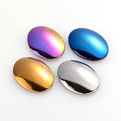 Electroplate Non-Magnetic Synthetic Hematite Cabochons, Oval, Mixed Color, 39x29.5x7mm
