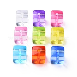 Transparent Acrylic Beads, Square, Mixed Color, 16.5x16x16mm, Hole: 3mm, about 116pcs/500g