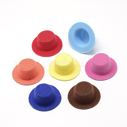 Decoración de sombrero de tela, diy artesanía decoración, con plástico en el interior, color mezclado, 40~41x16mm