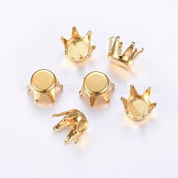 201 Stainless Steel Rhinestone Claw Settings, Golden, 5x4mm, Tray: 4.5mm
