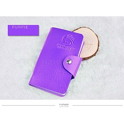 Imitación cuero rectángulo diy nail art image plate bolsos de almacenamiento, estampado de bolsas de plantilla, púrpura, 14.5x10 cm