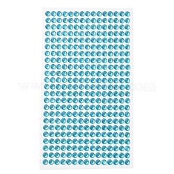 Self Adhesive Acrylic Rhinestone Stickers, Round Pattern, for DIY Scrapbooking and Craft Decoration, Blue, 200x95mm
