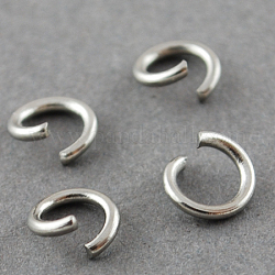 304 Edelstahl Ringe springen, offene Ringe springen, Edelstahl, 18 Gauge, 6x1 mm, Innendurchmesser: 4 mm