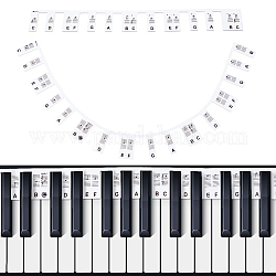 Nbeads 2 pz/set guida alle note del pianoforte, Etichette per note rimovibili per tastiera di pianoforte a grandezza naturale a 61 tasto per tastiera di pianoforte per lezioni e guida di apprendimento musicale per principianti, nero