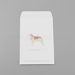 Enveloppes en papier kraft, rectangle, Motif de chien, 183x111x0.2mm, 10 pièces / kit