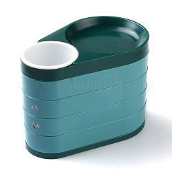 Поворотный однослойный пластиковый ящик для хранения ювелирных изделий, Для кольца, серьга и колье, цвета морской волны, 4 см, Внутренний диаметр: 15.2x9.5x11 мм и 50 мм