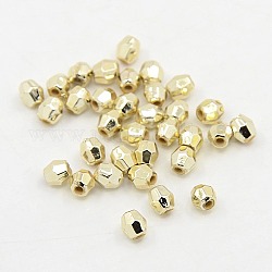 Plating Plastic Acrylic Faceted Round Beads, Golden Plated, 4mm, Hole: 1mm, about 10000pcs/pound