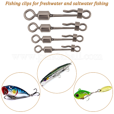 SUPERFINDINGS 40Pcs 4 Style Brass Fishing Quick Change Clip, High Strength  Fishing Snap, Fishing Accessories, Gunmetal, 16~28.5x3~5x2~4mm, Hole