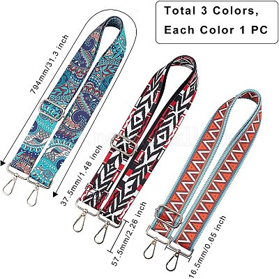 3 PCS Wide Shoulder Bag Strap Adjustable Replacement Bag Straps