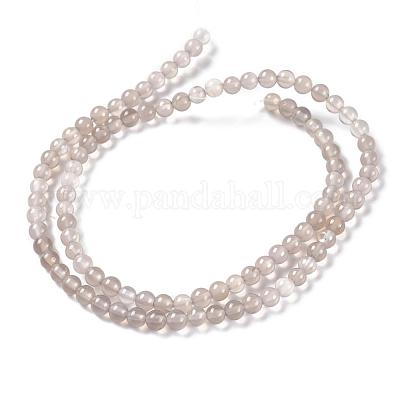 Gris agate brins de perles naturelles&nbsp;G-R193-12-4mm-1