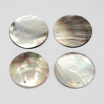 Piatta e rotonda labbro nero pendenti shell&nbsp;SSHEL-M010-03-1