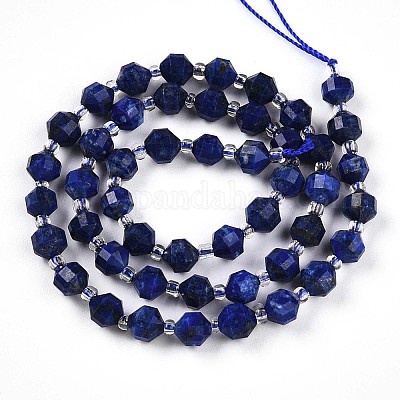 Natürlicher Lapislazuli Perlenstränge&nbsp;G-O201B-25-1-1