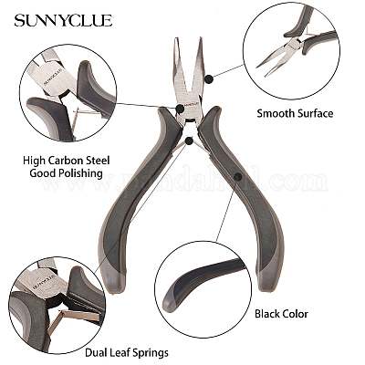 Japanese Type 5-Inch Mini Bent Chain Nose Pliers with Smooth Jaw