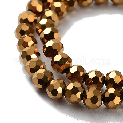 Chapelets de perles en verre électroplaqué&nbsp;EGLA-R042-6mm-03-1