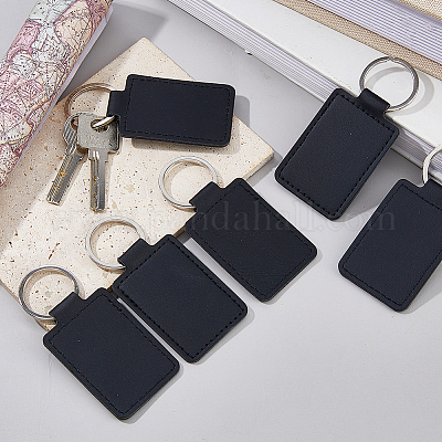 16 porte-clés rectangulaire en cuir PU&nbsp;KEYC-DC0001-45A-1