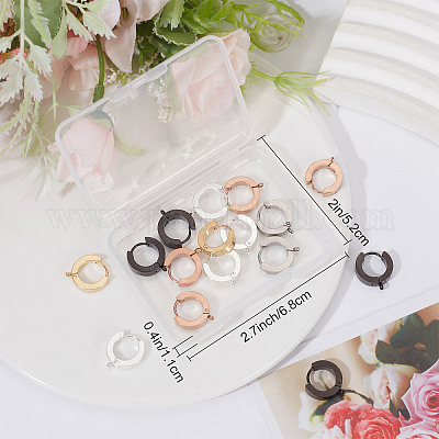 20pcs 5 Styles Leverback Earring Findings 304 Stainless Steel Rose Gold Leverback French Earring Hooks Open Loop Leverback Earring Hoop for Earring