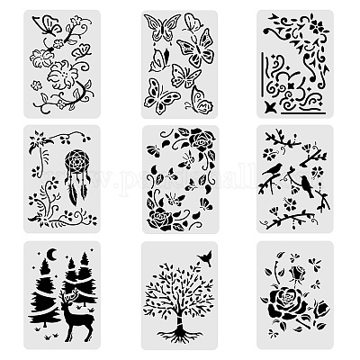 Shop BENECREAT 9PCS Nature Theme Pattern Plastic Drawing Templates 12x12  Inches Flower Bird Plant Animal Stencil for Scrabooking Card Making for  Jewelry Making - PandaHall Selected