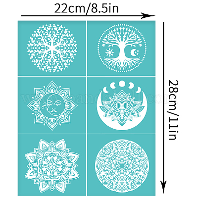 9 Pieces Mandala Sun and Moon Stencil Moon Sun Algeria