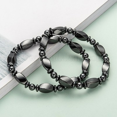 Bracciali ematite sintetici non magnetici&nbsp;BJEW-E003-8-1